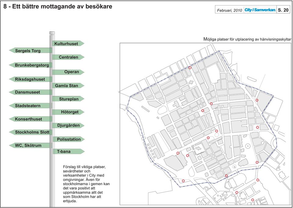 Centralen Operan Gamla Stan Stureplan Hötorget Djurgården Polisstation T-bana Möjliga platser för utplacering av