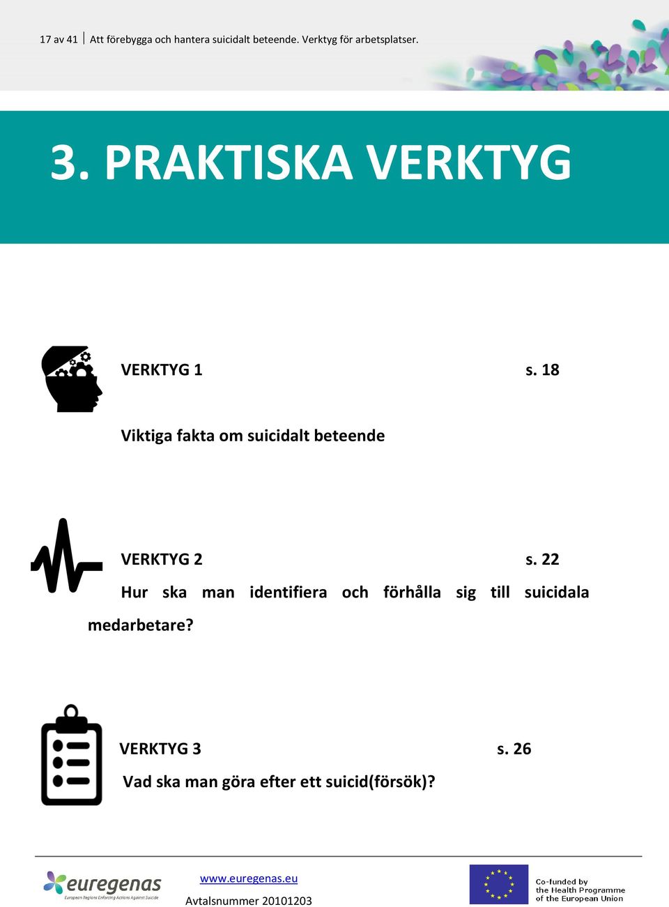 18 Viktiga fakta om suicidalt beteende VERKTYG 2 s.