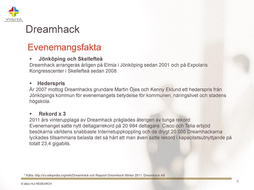 Rekord x 3 2011 års vinterupplaga av Dreamhack präglades återigen av tunga rekord: Evenemanget satte nytt deltagarrekord på 20 984 deltagare.