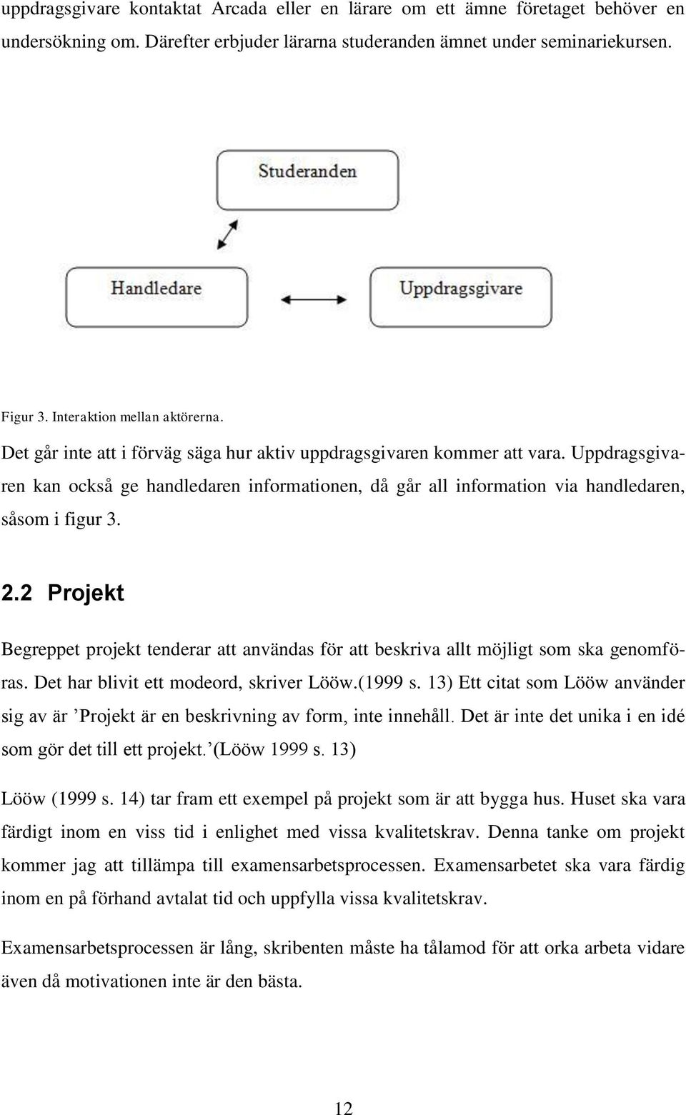 Uppdragsgivaren kan också ge handledaren informationen, då går all information via handledaren, såsom i figur 3. 2.