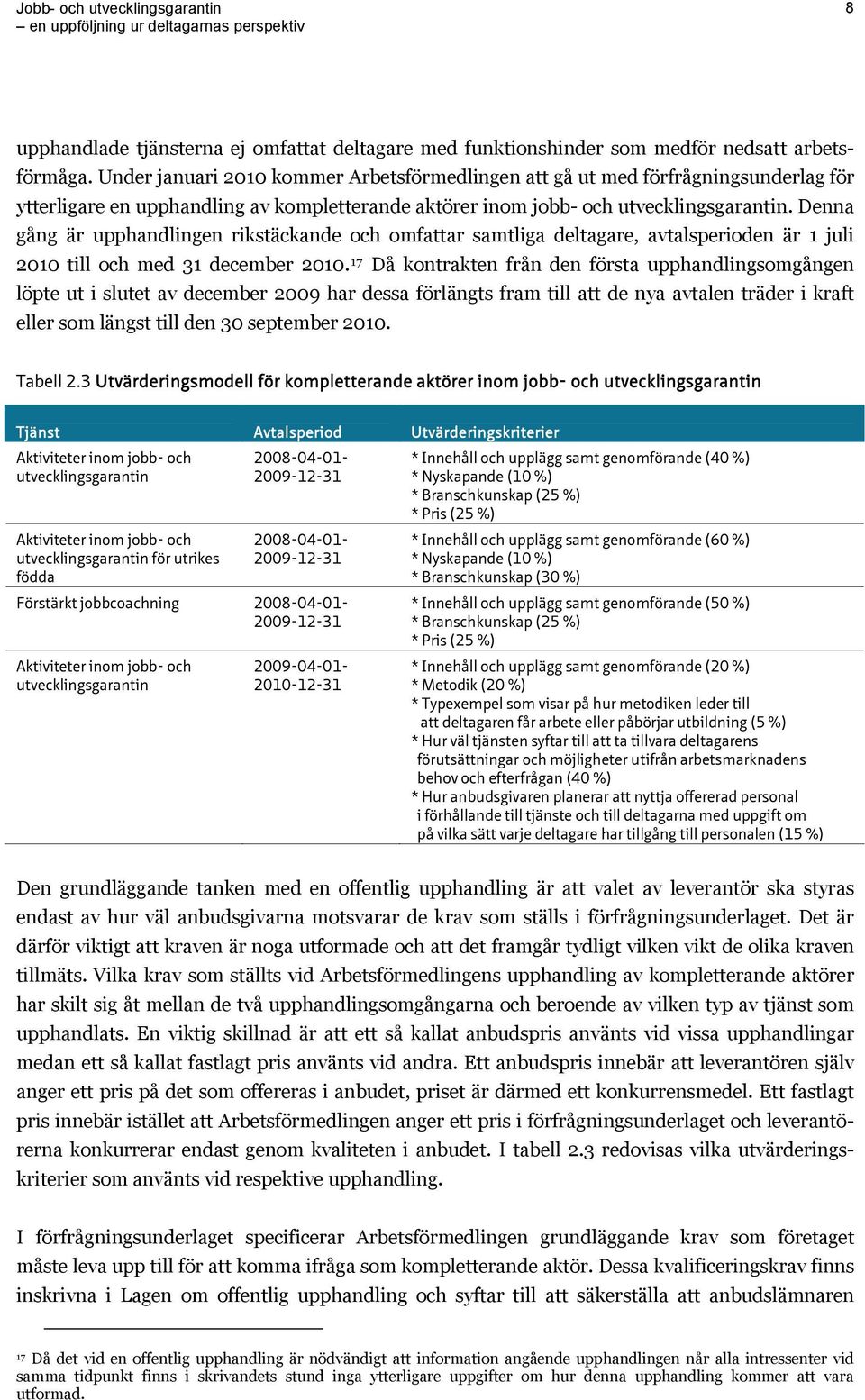 Denna gång är upphandlingen rikstäckande och omfattar samtliga deltagare, avtalsperioden är 1 juli 2010 till och med 31 december 2010.