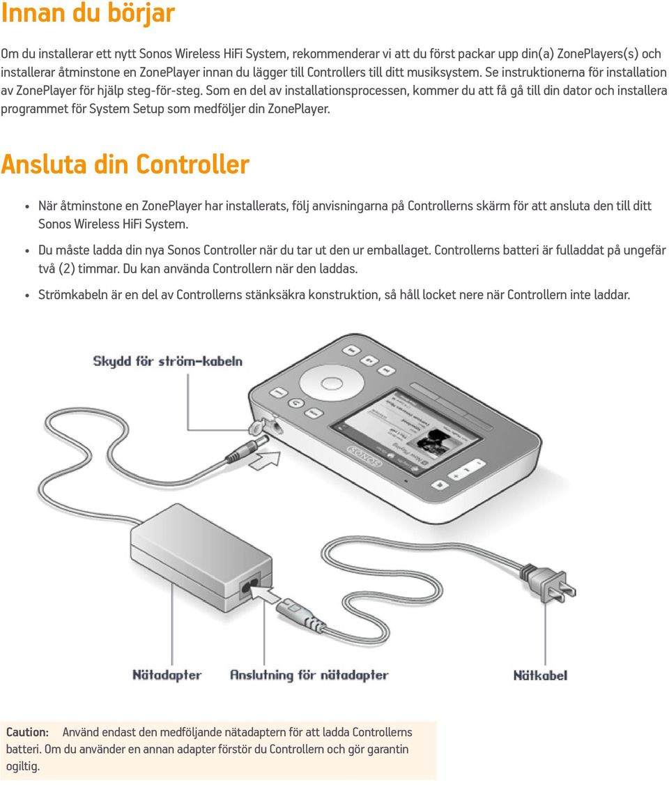 Som en del av installationsprocessen, kommer du att få gå till din dator och installera programmet för System Setup som medföljer din ZonePlayer.