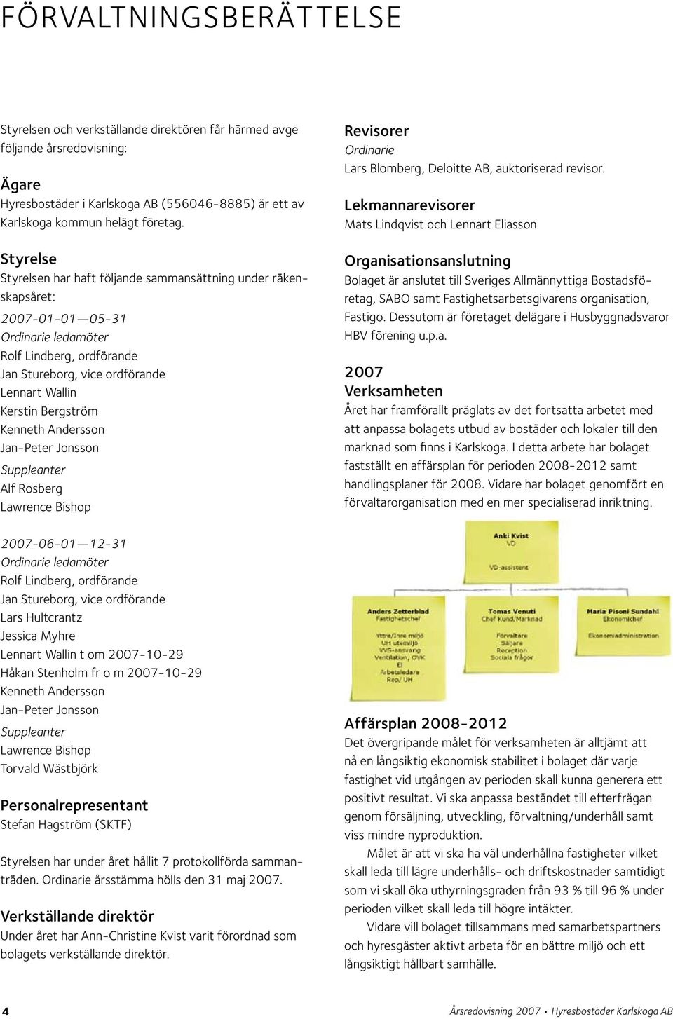 Bergström Kenneth Andersson Jan-Peter Jonsson Suppleanter Alf Rosberg Lawrence Bishop 2007-06-01 12-31 Ordinarie ledamöter Rolf Lindberg, ordförande Jan Stureborg, vice ordförande Lars Hultcrantz