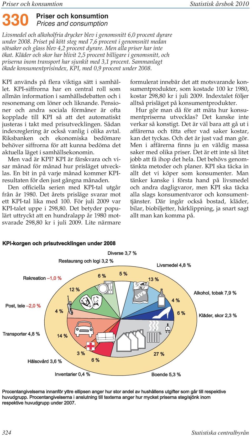 Kläder och skor har blivit 2,5 procent billigare i genomsnitt, och priserna inom transport har sjunkit med 3,1 procent. Sammanlagt ökade konsumentprisindex, KPI, med 0,9 procent under 2008.