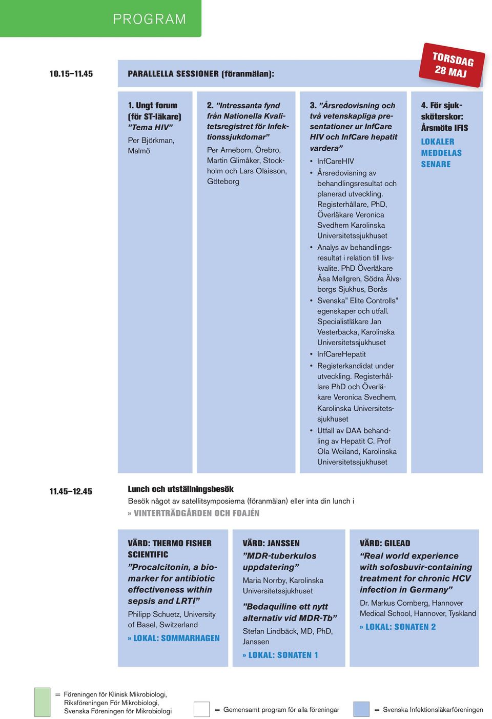 Årsredovisning och två vetenskapliga presentationer ur InfCare HIV och InfCare hepatit vardera InfCareHIV Årsredovisning av behandlingsresultat och planerad utveckling.