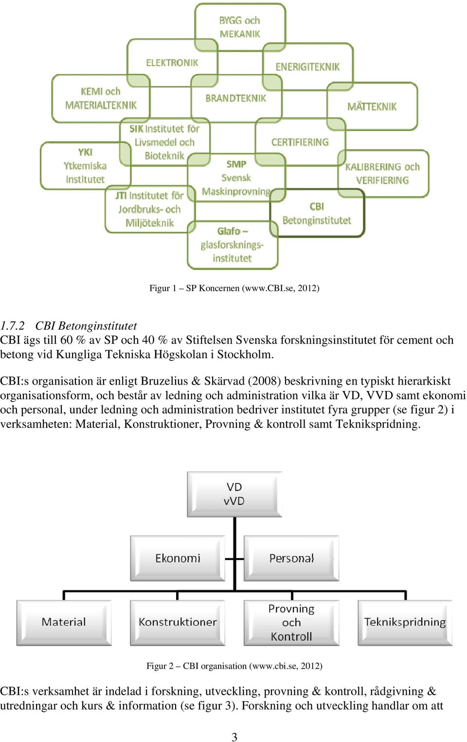 CBI:s organisation är enligt Bruzelius & Skärvad (2008) beskrivning en typiskt hierarkiskt organisationsform, och består av ledning och administration vilka är VD, VVD samt ekonomi och personal,