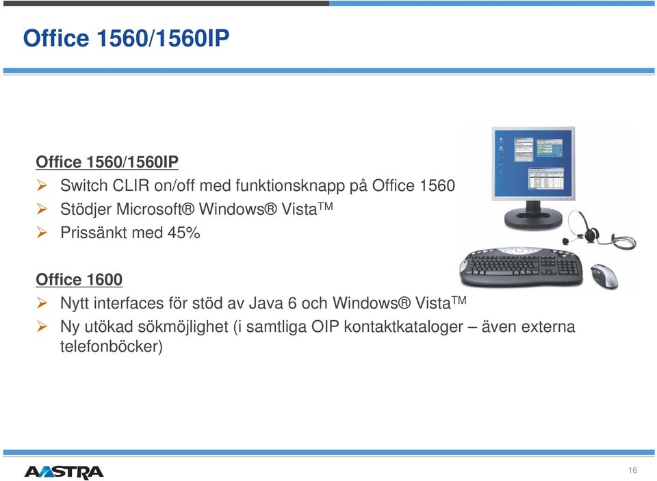 Prissänkt med 45% Office 1600 Nytt interfaces för stöd av Java 6 och