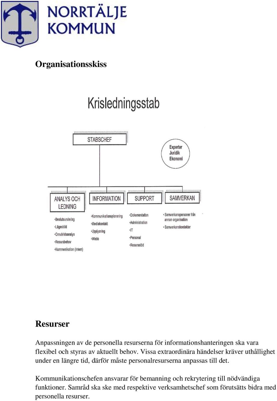 Vissa extraordinära händelser kräver uthållighet under en längre tid, därför måste personalresurserna anpassas