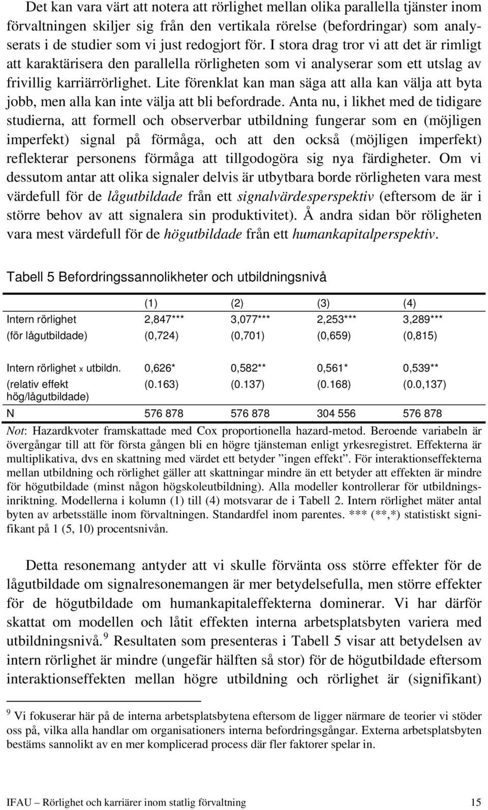 Lite förenklat kan man säga att alla kan välja att byta jobb, men alla kan inte välja att bli befordrade.