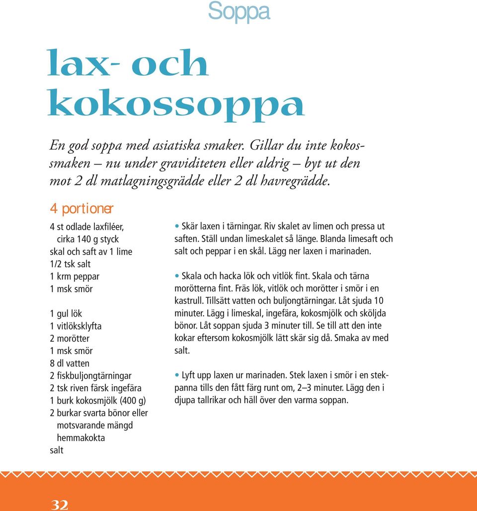 tsk riven färsk ingefära 1 burk kokosmjölk (400 g) 2 burkar svarta bönor eller motsvarande mängd hemmakokta salt Skär laxen i tärningar. Riv skalet av limen och pressa ut saften.