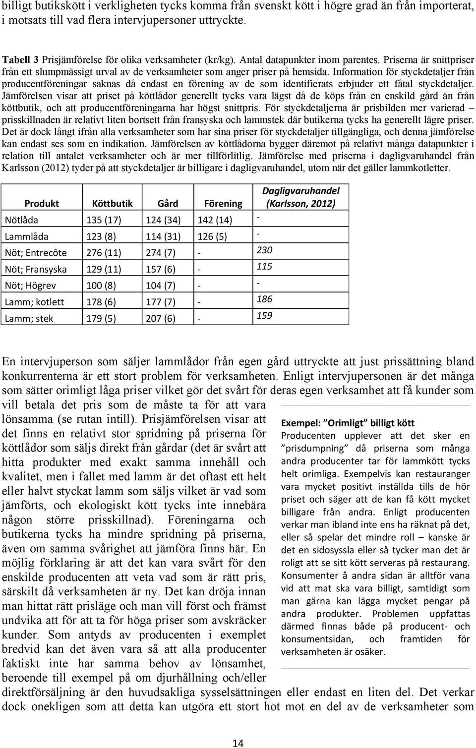 Information för styckdetaljer från producentföreningar saknas då endast en förening av de som identifierats erbjuder ett fåtal styckdetaljer.