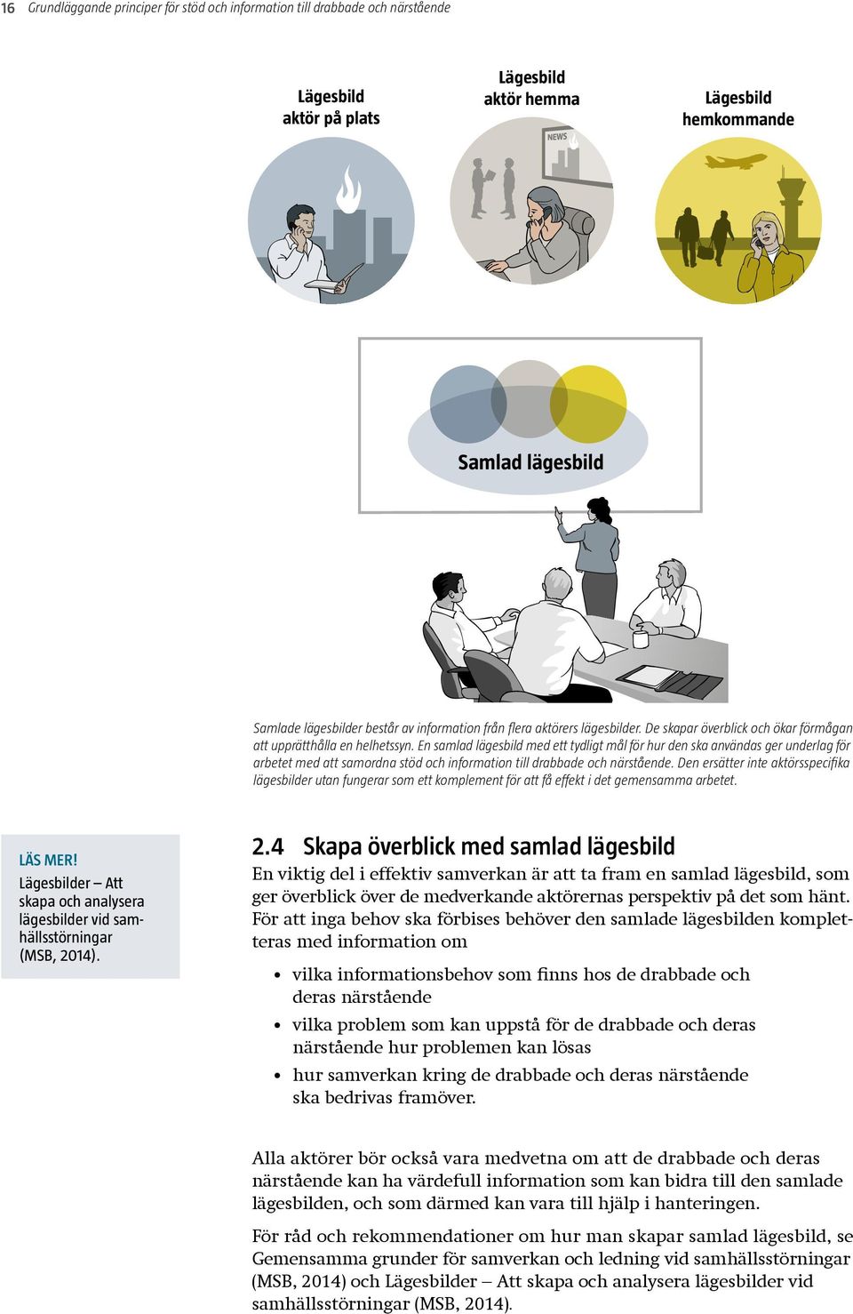 En samlad lägesbild med ett tydligt mål för hur den ska användas ger underlag för arbetet med att samordna stöd och information till drabbade och närstående.