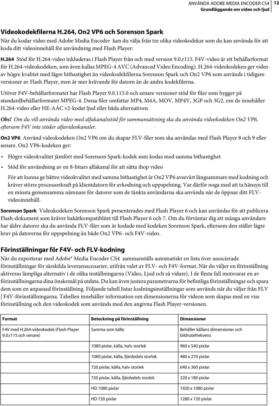 H.264 Stöd för H.