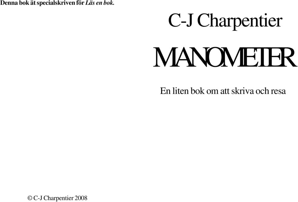 C-J Charpentier MANOMETER En