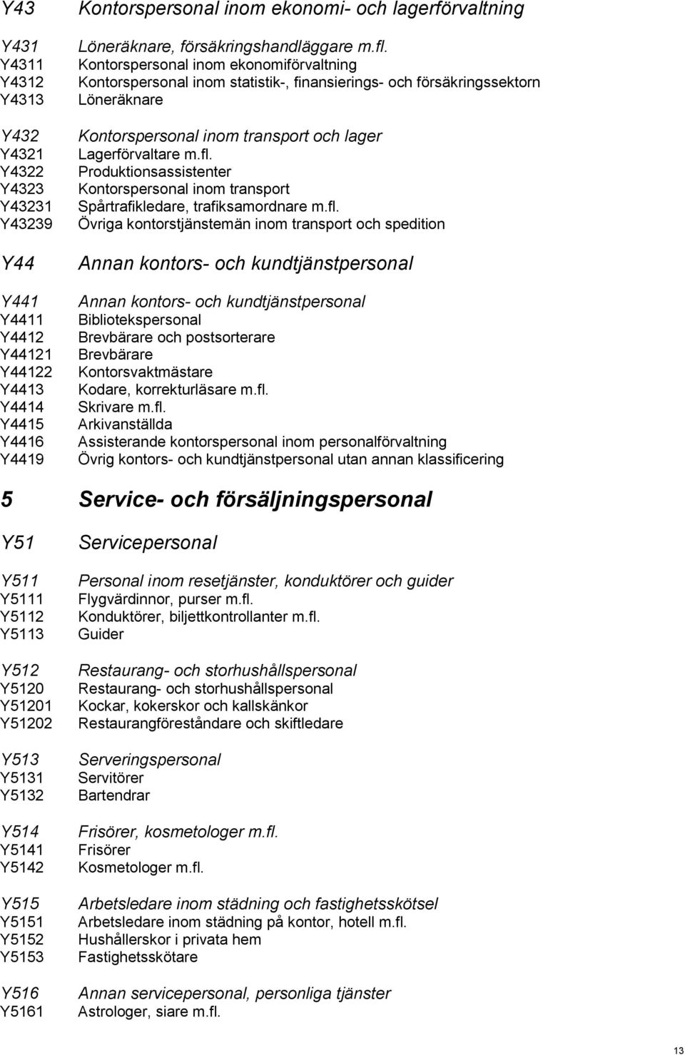 Kontorspersonal inom ekonomiförvaltning Kontorspersonal inom statistik-, finansierings- och försäkringssektorn Löneräknare Kontorspersonal inom transport och lager Lagerförvaltare m.fl.