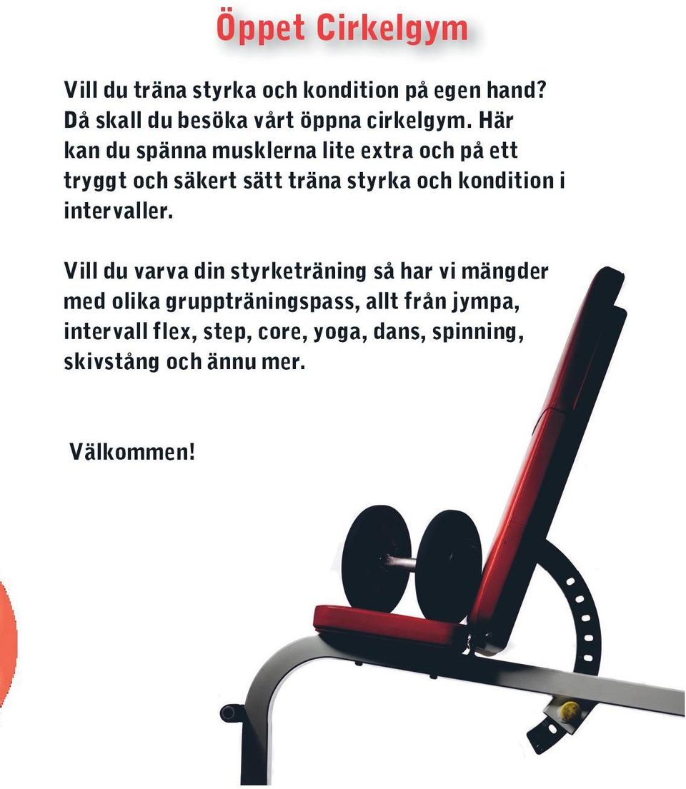 Här kan du spänna musklerna lite extra och på ett tryggt och säkert sätt träna styrka och kondition