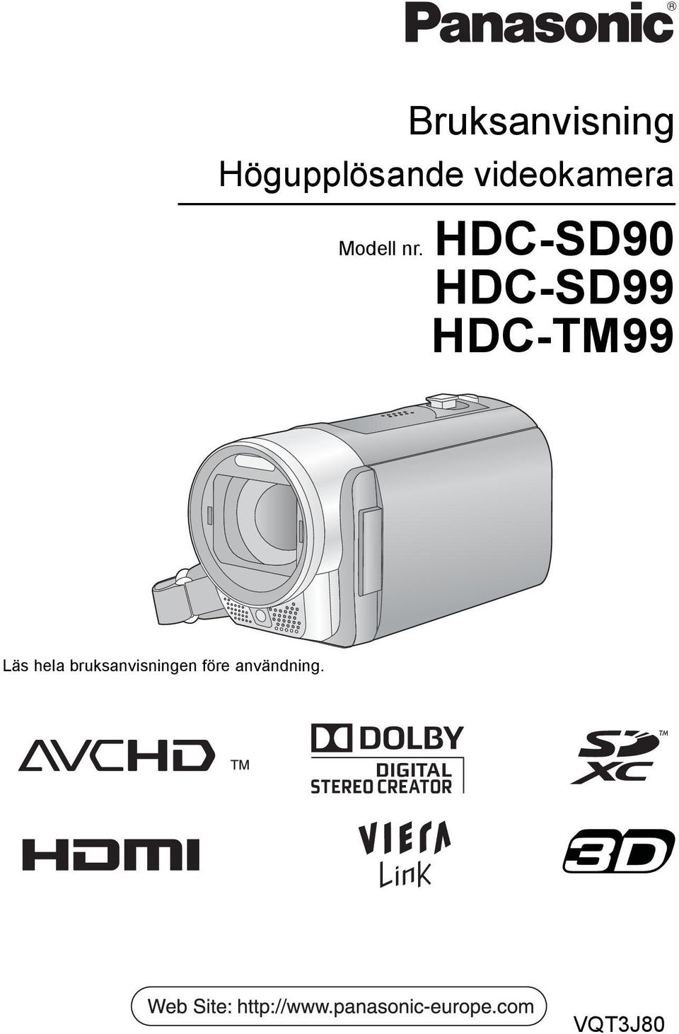 HDC-SD90 HDC-SD99 HDC-TM99 Läs