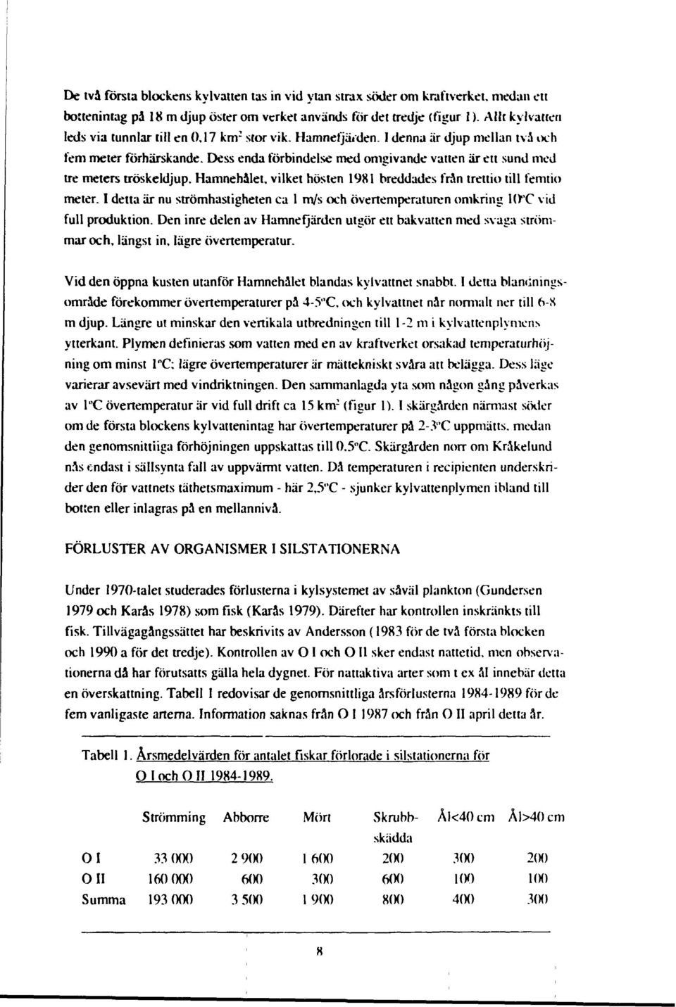 Dess enda förbindelse med omgivande vatten är ett sund med tre meters tröskeldjup. Hamnehålet, vilket hösten 1981 breddades från trettio till femtio meter.