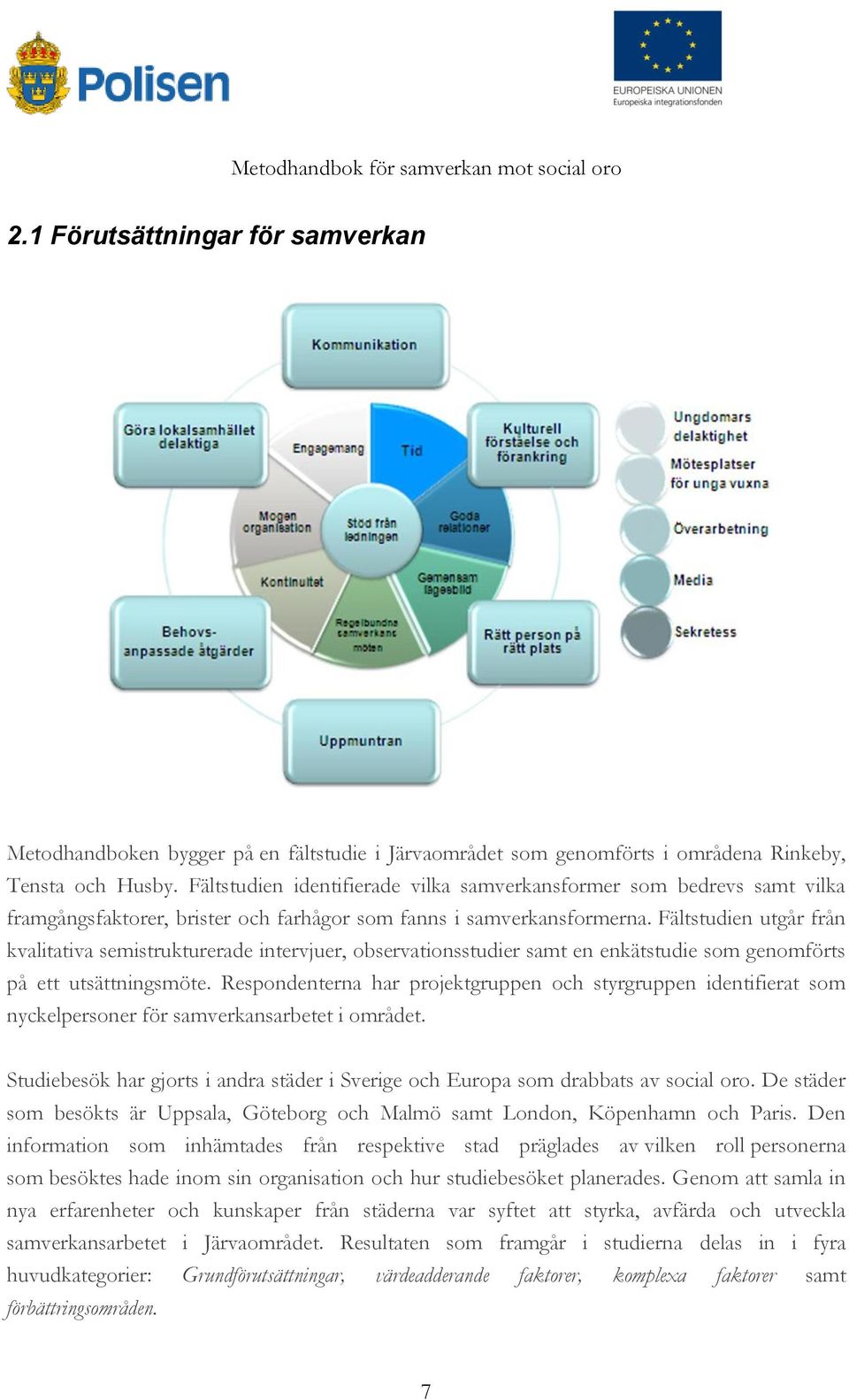 Fältstudien utgår från kvalitativa semistrukturerade intervjuer, observationsstudier samt en enkätstudie som genomförts på ett utsättningsmöte.