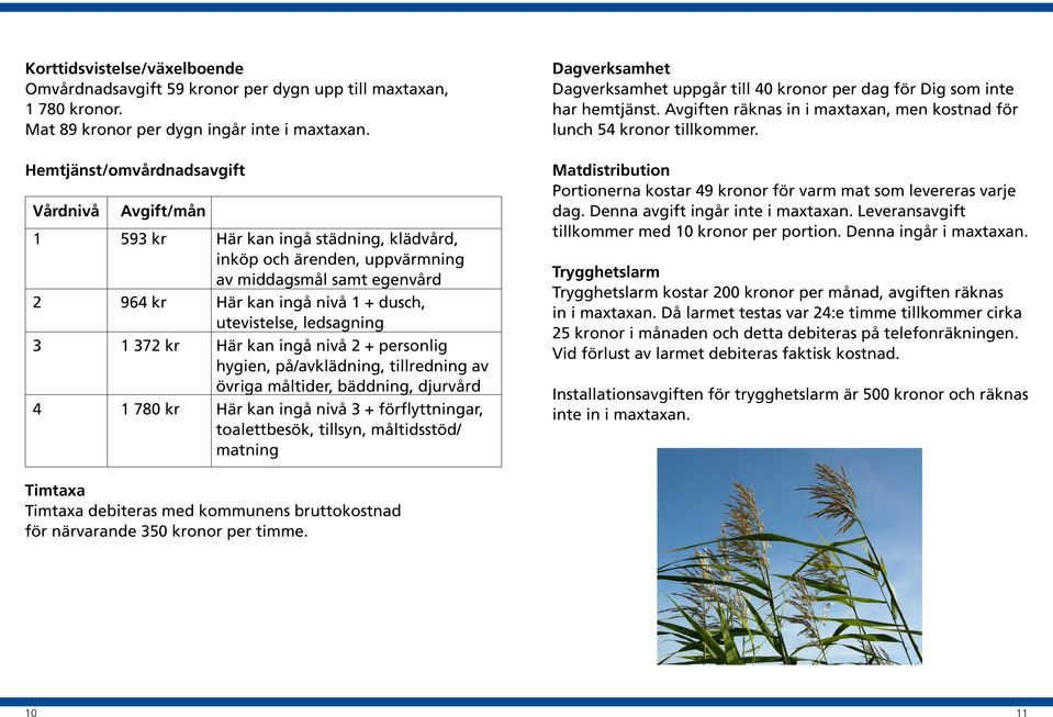 ledsagning 3 1 372 kr Här kan ingå nivå 2 + personlig hygien, på/avklädning, tillredning av övriga måltider, bäddning, djurvård 4 1 780 kr Här kan ingå nivå 3 + förflyttningar, toalettbesök, tillsyn,