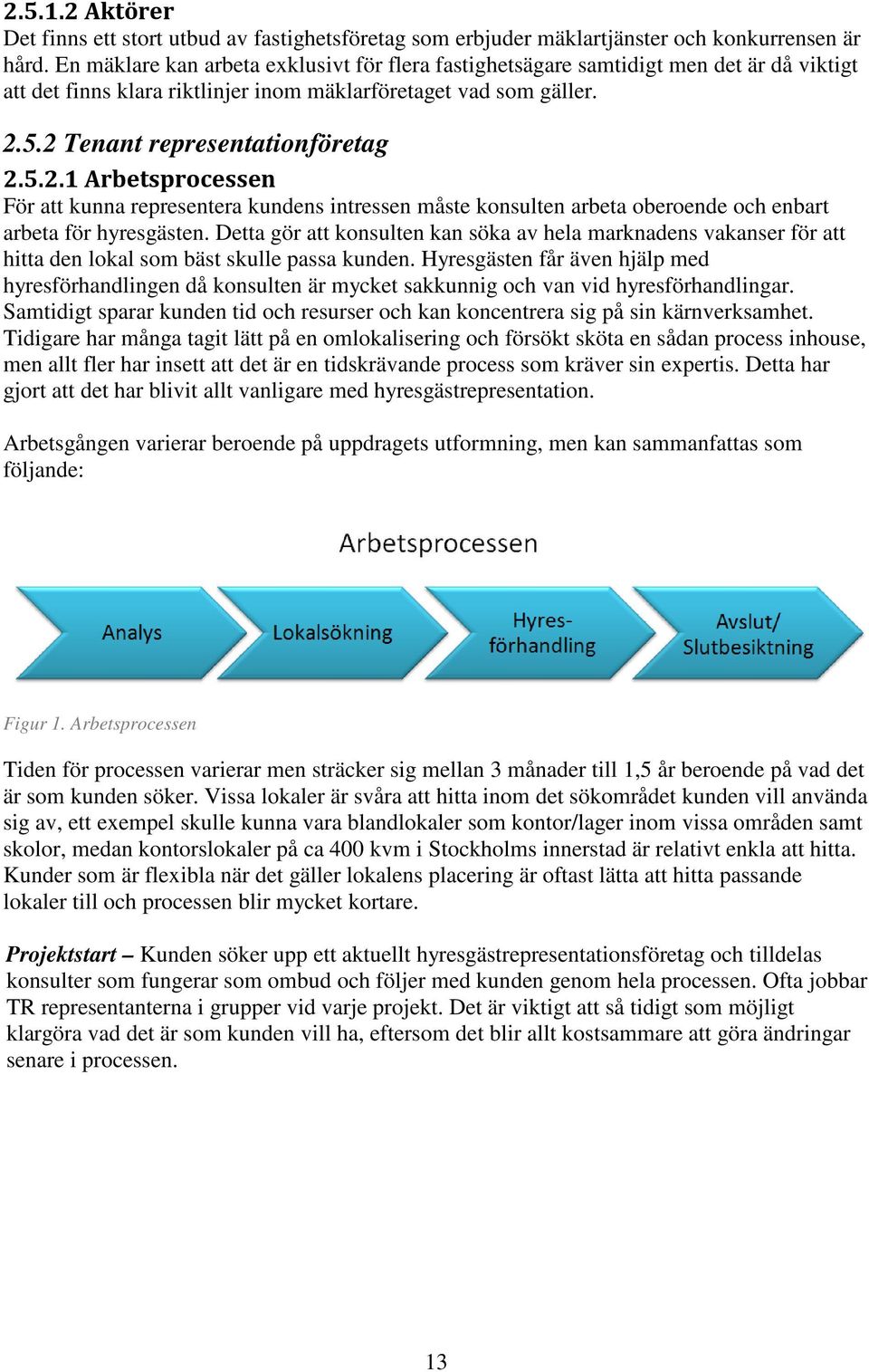 5.2 Tenant representationföretag 2.5.2.1 Arbetsprocessen För att kunna representera kundens intressen måste konsulten arbeta oberoende och enbart arbeta för hyresgästen.