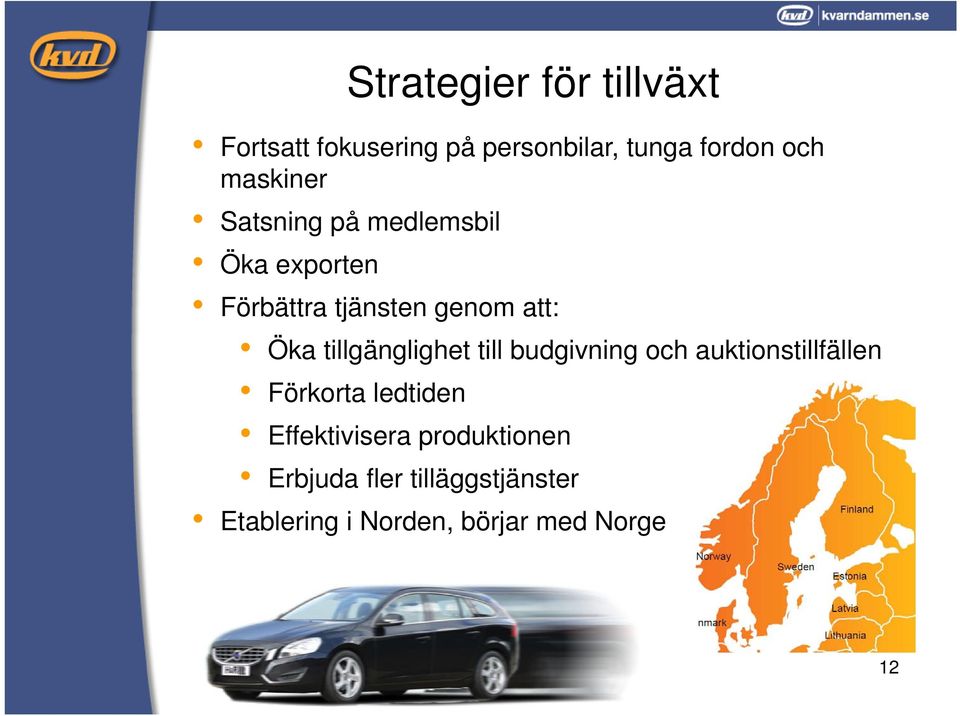 tillgänglighet till budgivning och auktionstillfällen Förkorta ledtiden