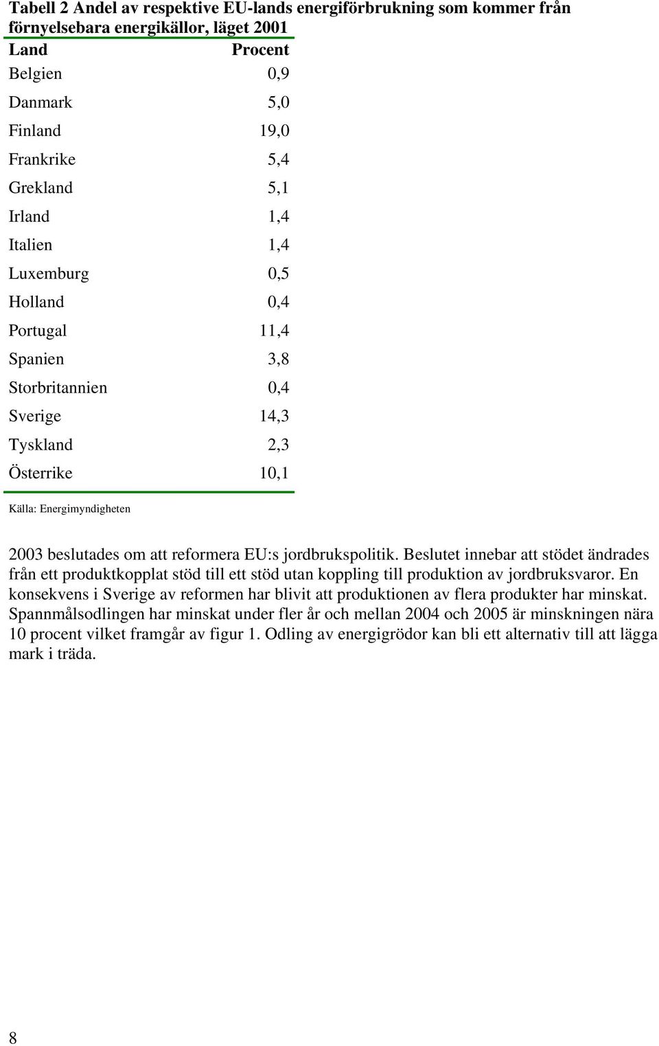 jordbrukspolitik. Beslutet innebar att stödet ändrades från ett produktkopplat stöd till ett stöd utan koppling till produktion av jordbruksvaror.