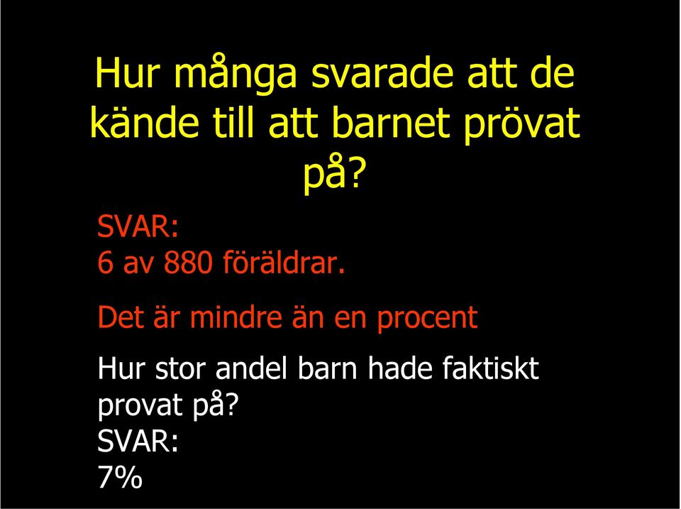 SVAR: 6 av 880 föräldrar.