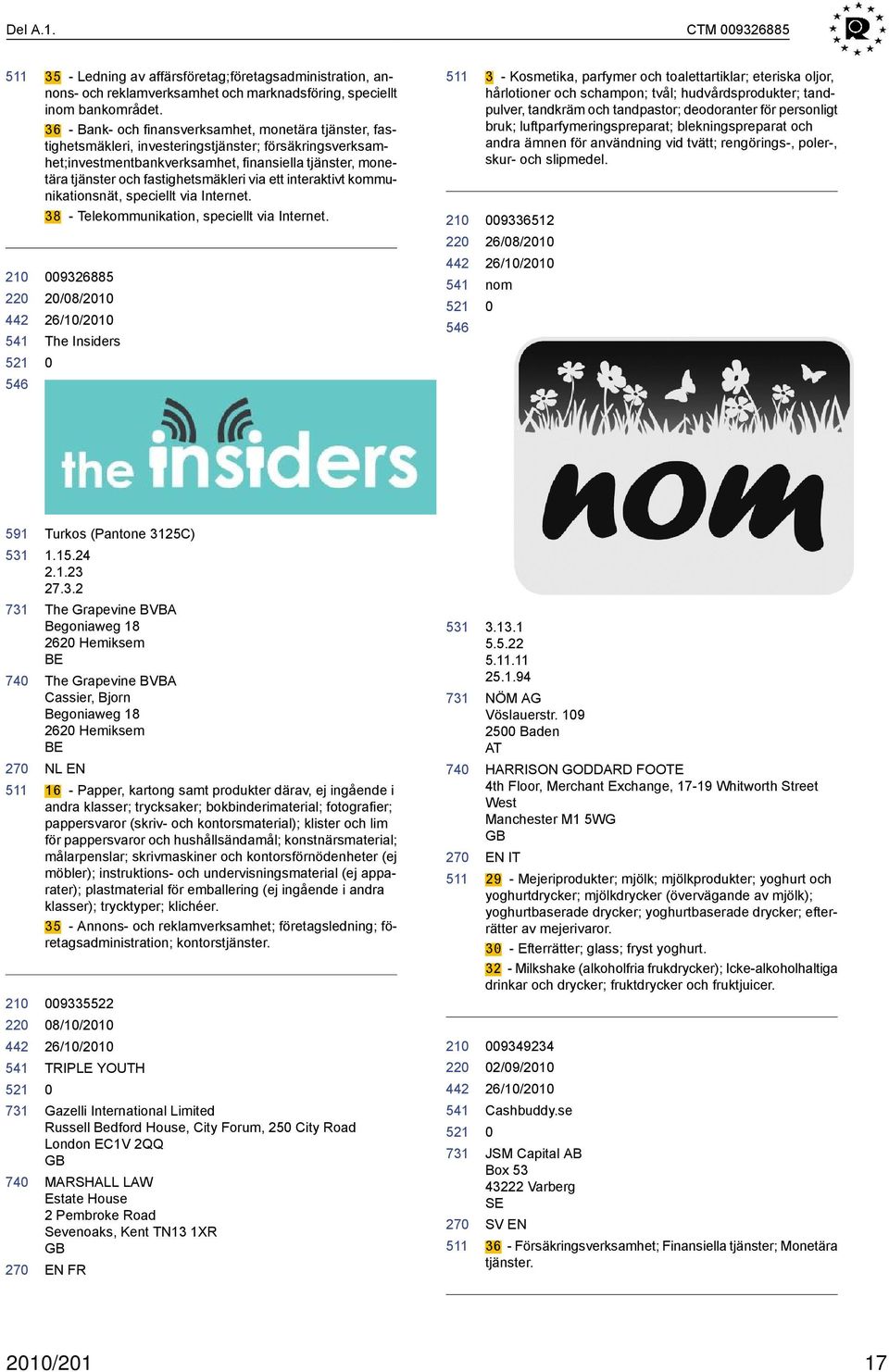 fastighetsmäkleri via ett interaktivt kommunikationsnät, speciellt via Internet. 38 - Telekommunikation, speciellt via Internet.