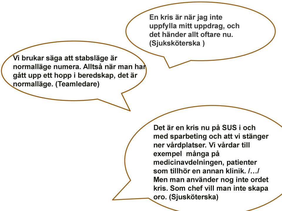 Alltså när man har gått upp ett hopp i beredskap, det är normalläge.