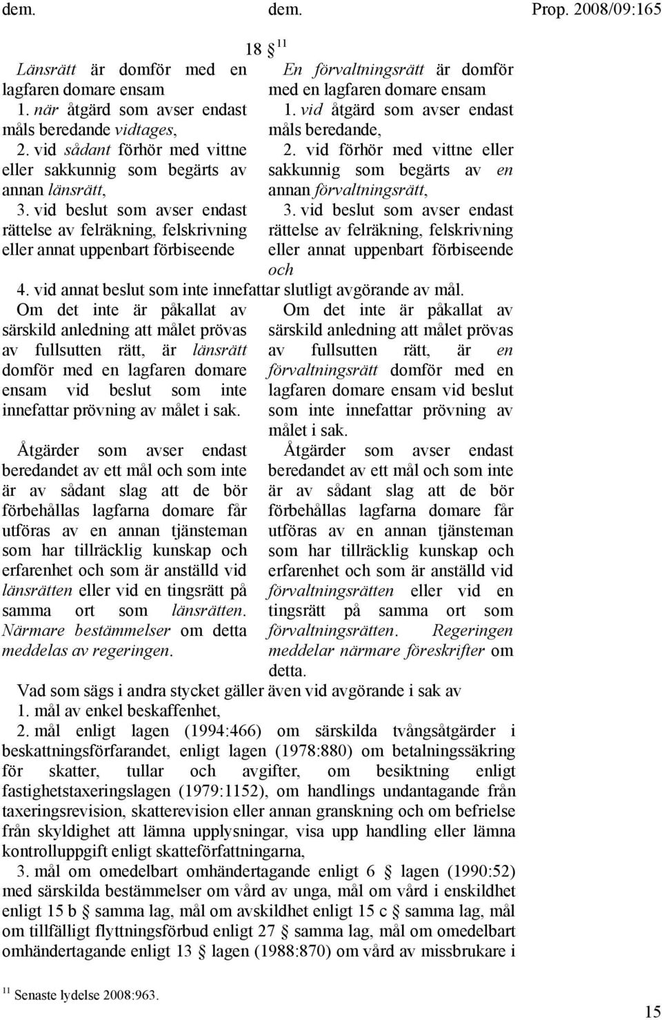 vid förhör med vittne eller eller sakkunnig som begärts av sakkunnig som begärts av en annan länsrätt, annan förvaltningsrätt, 3.