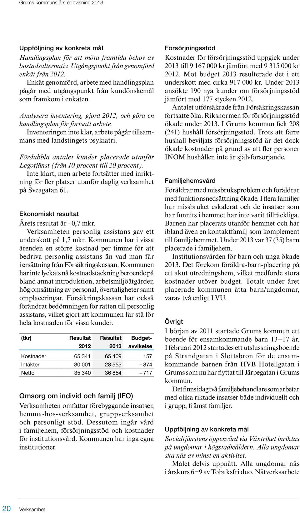 Inventeringen inte klar, arbete pågår tillsammans med landstingets psykiatri. Fördubbla antalet kunder placerade utanför Legotjänst (från 10 procent till 20 procent).