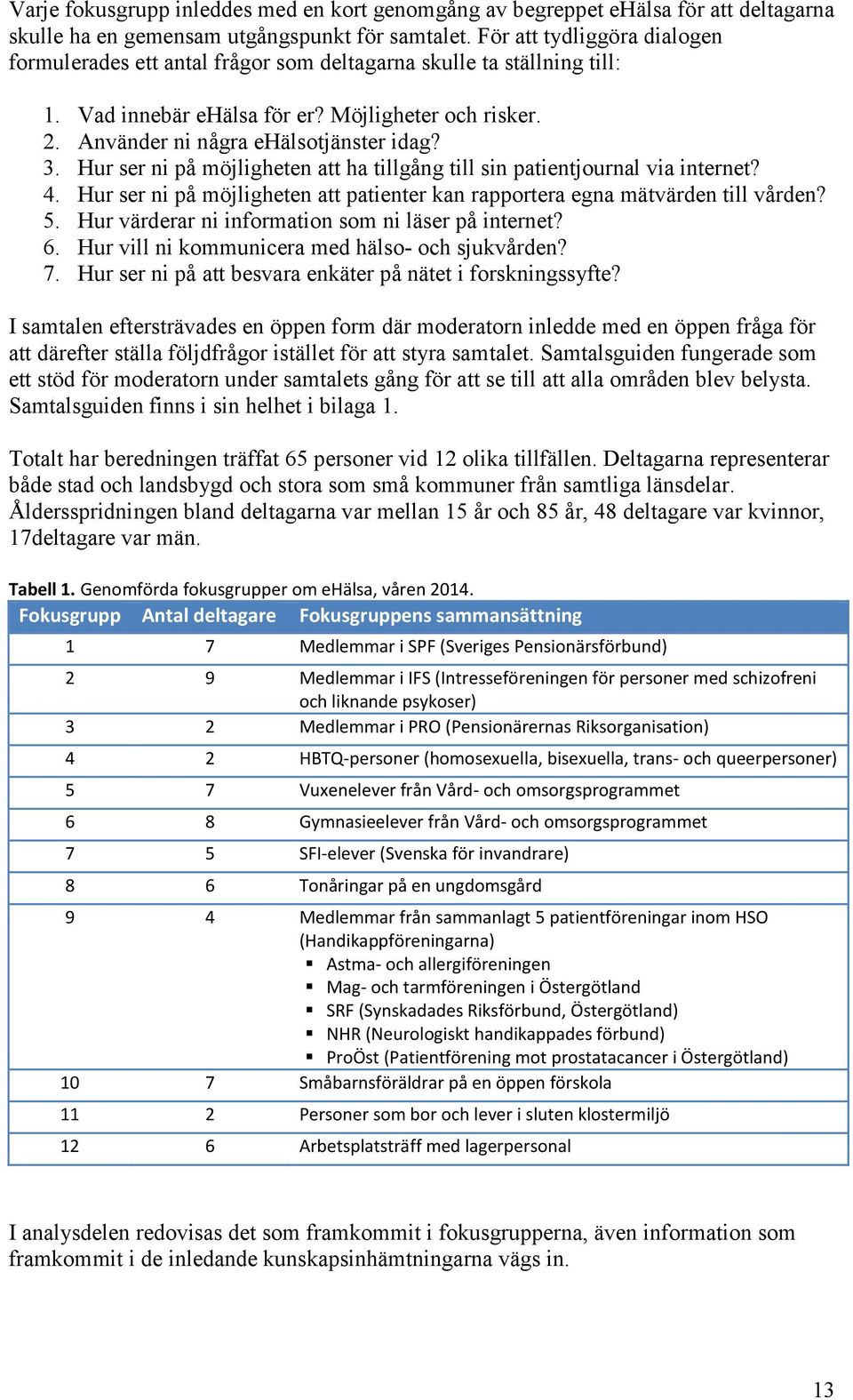 Hur ser ni på möjligheten att ha tillgång till sin patientjournal via internet? 4. Hur ser ni på möjligheten att patienter kan rapportera egna mätvärden till vården? 5.