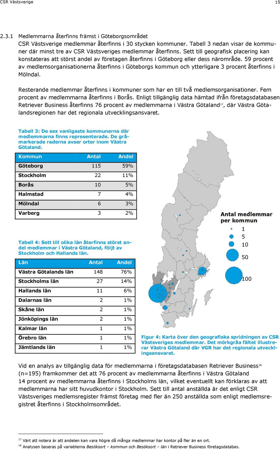 Sett till geografisk placering kan konstateras att störst andel av företagen återfinns i Göteborg eller dess närområde.