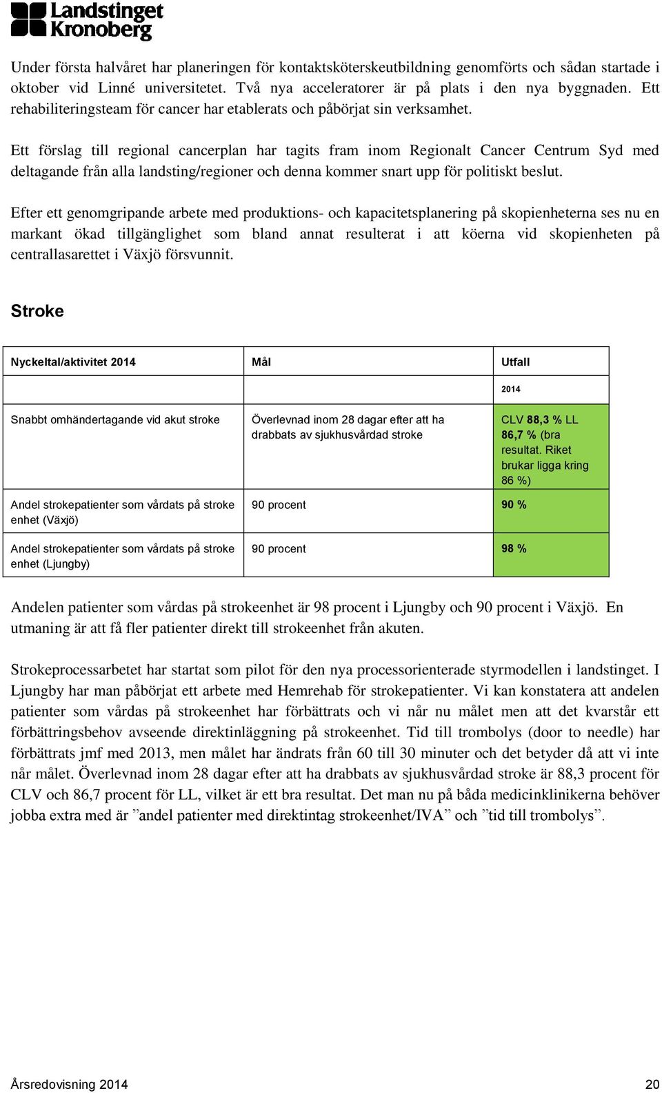 Ett förslag till regional cancerplan har tagits fram inom Regionalt Cancer Centrum Syd med deltagande från alla landsting/regioner och denna kommer snart upp för politiskt beslut.