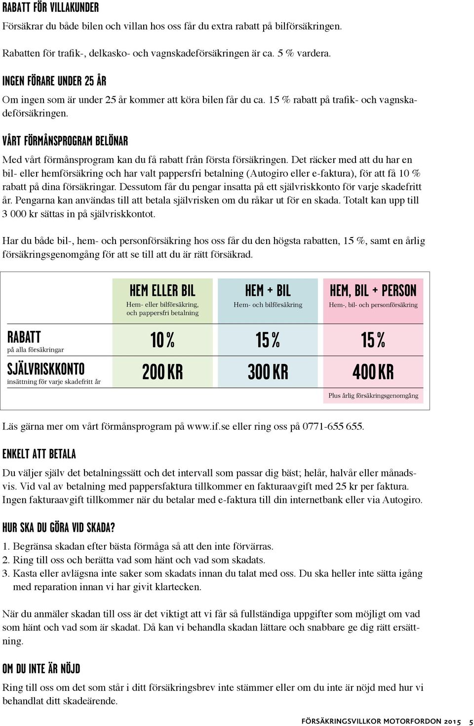 VÅRT FÖRMÅNSPROGRAM BELÖNAR Med vårt förmånsprogram kan du få rabatt från första försäkringen.