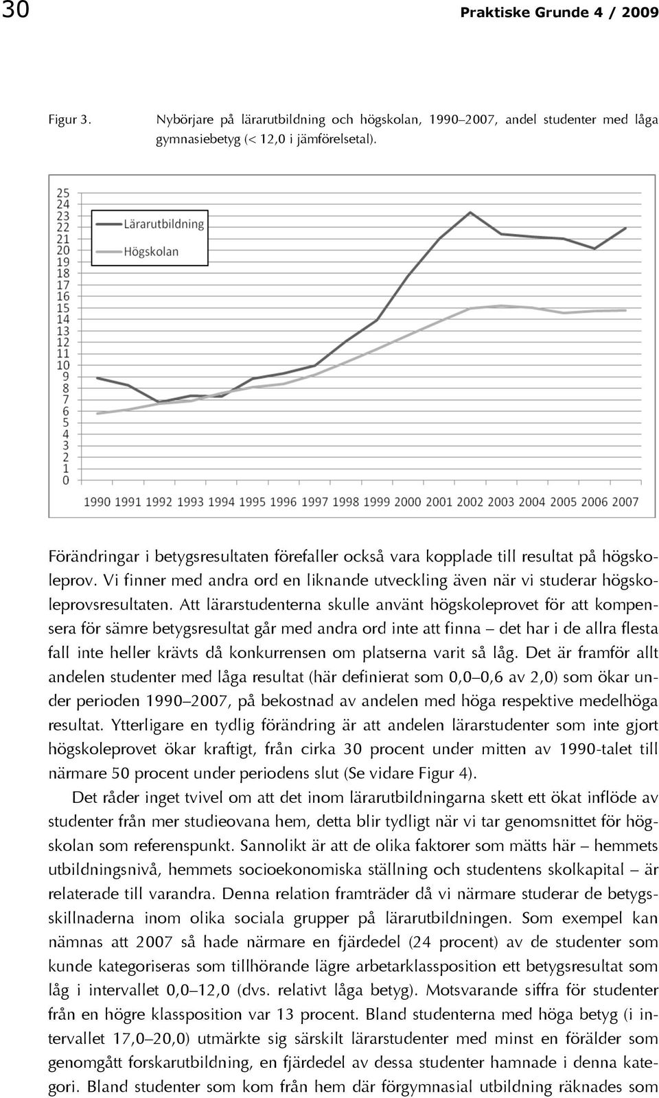 Att lärarstudenterna skulle använt högskoleprovet för att kompensera för sämre betygsresultat går med andra ord inte att finna det har i de allra flesta fall inte heller krävts då konkurrensen om