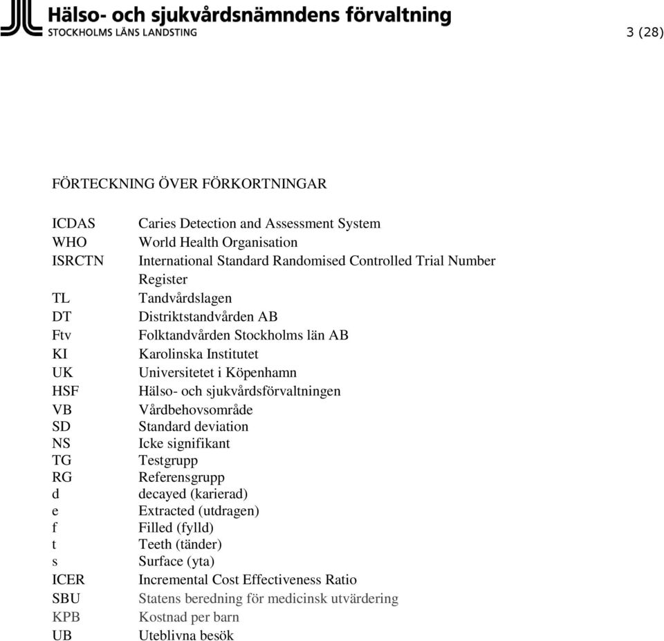 Institutet Universitetet i Köpenhamn Hälso- och sjukvårdsförvaltningen Vårdbehovsområde Standard deviation Icke signifikant Testgrupp Referensgrupp decayed (karierad)