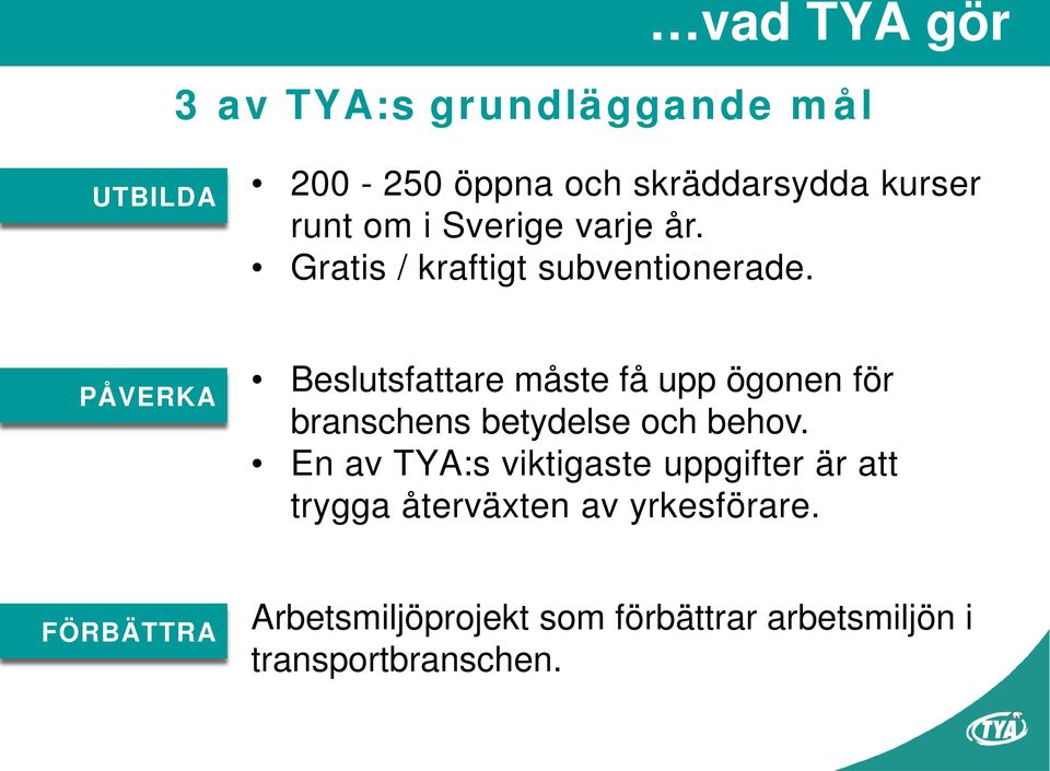 PÅVERKA Beslutsfattare måste få upp ögonen för branschens betydelse och behov.
