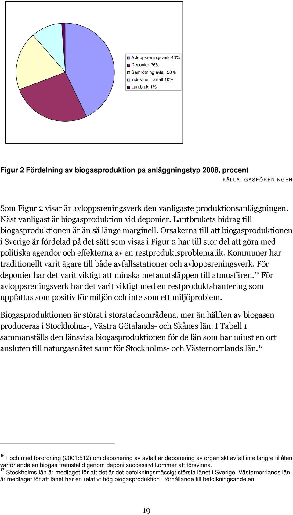 Orsakerna till att biogasproduktionen i Sverige är fördelad på det sätt som visas i Figur 2 har till stor del att göra med politiska agendor och effekterna av en restproduktsproblematik.