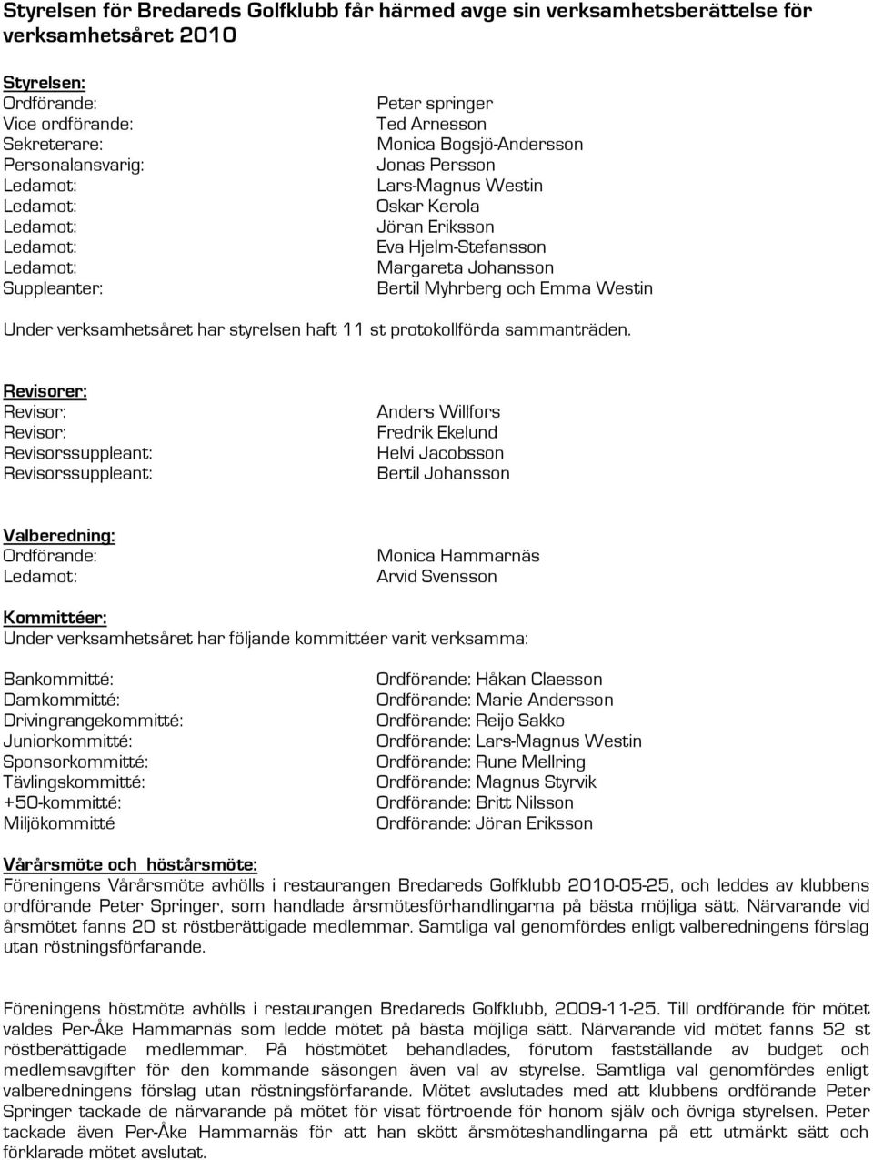 styrelsen haft 11 st protokollförda sammanträden.