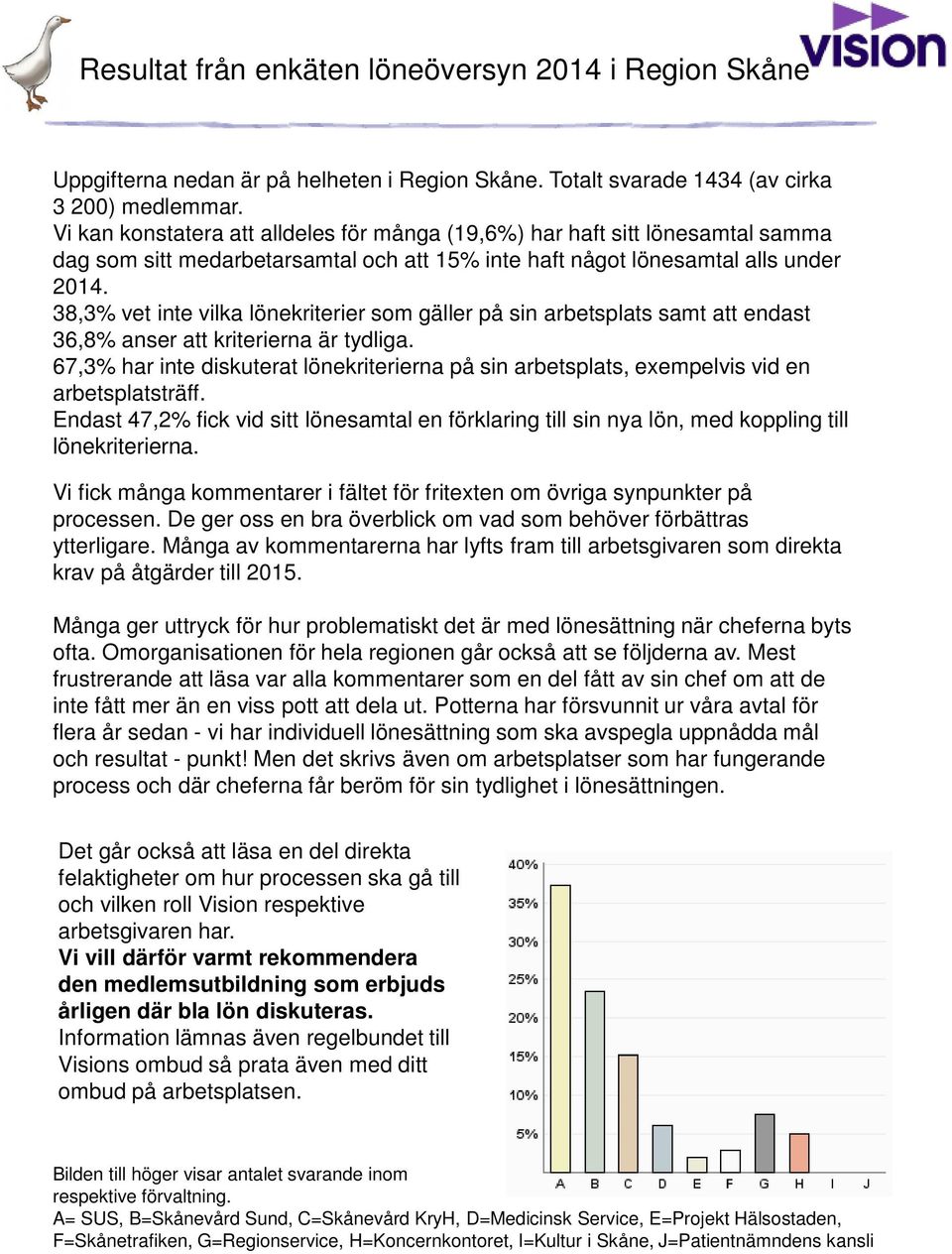 38,3% vet inte vilka lönekriterier som gäller på sin arbetsplats samt att endast 36,8% anser att kriterierna är tydliga.