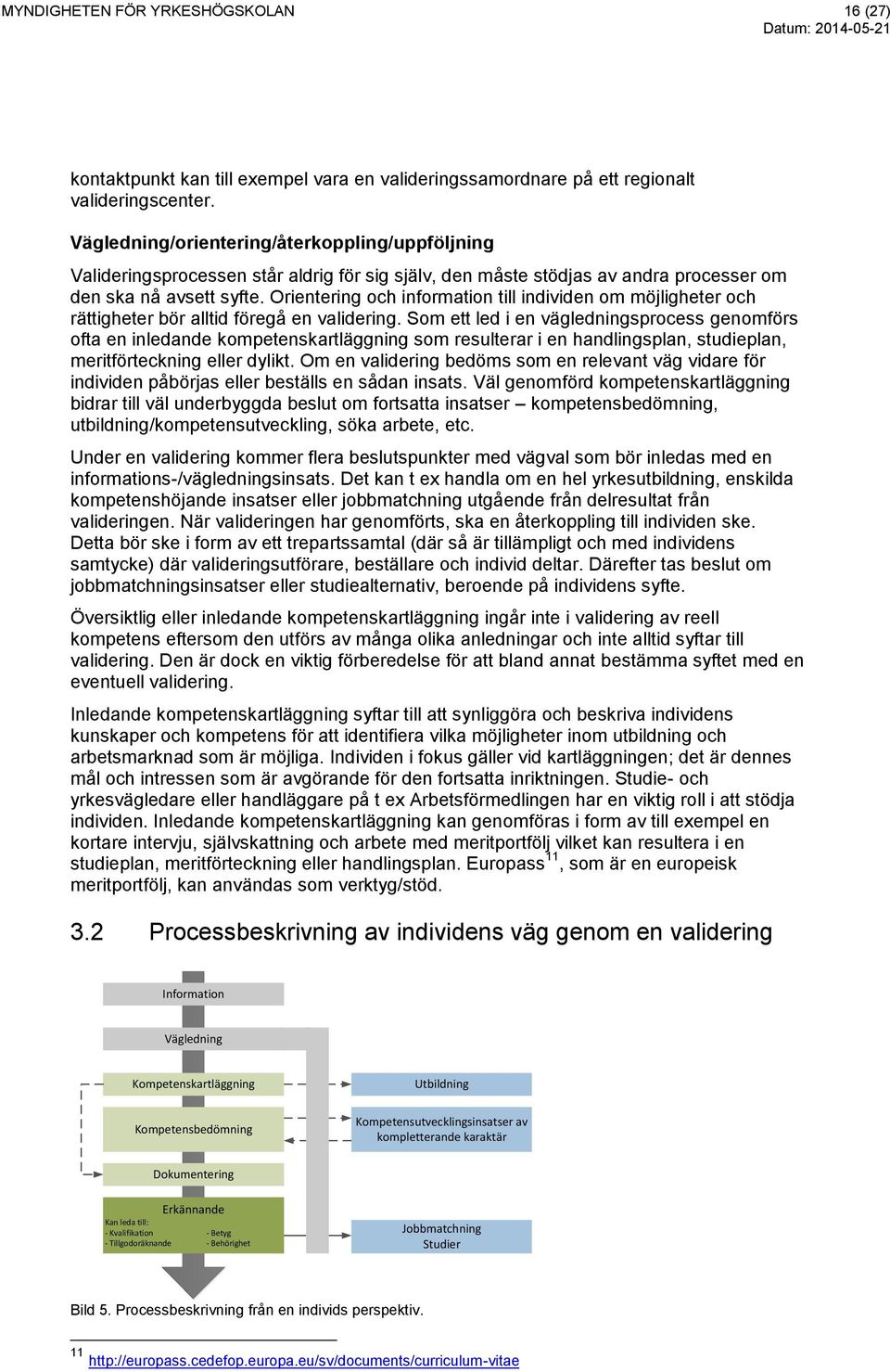 Orientering och information till individen om möjligheter och rättigheter bör alltid föregå en validering.