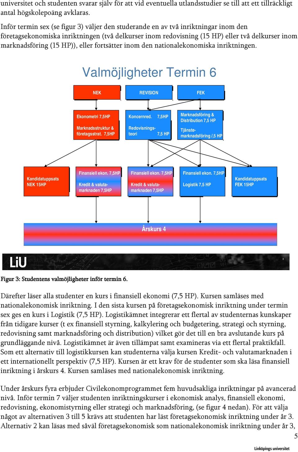 HP)), eller fortsätter inom den nationalekonomiska inriktningen. Valmöjligheter Termin 6 NEK REVISION FEK Ekonometri 7,5HP Marknadsstruktur & företagsstrat. 7,5HP Koncernred.