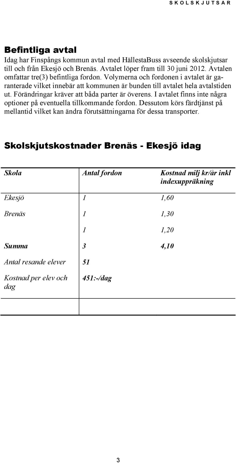 Förändringar kräver att båda parter är överens. I avtalet finns inte några optioner på eventuella tillkommande fordon.