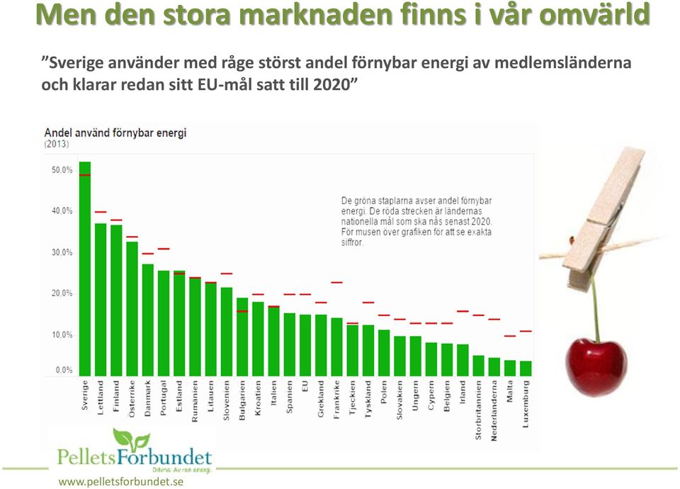 andel förnybar energi av medlemsländerna