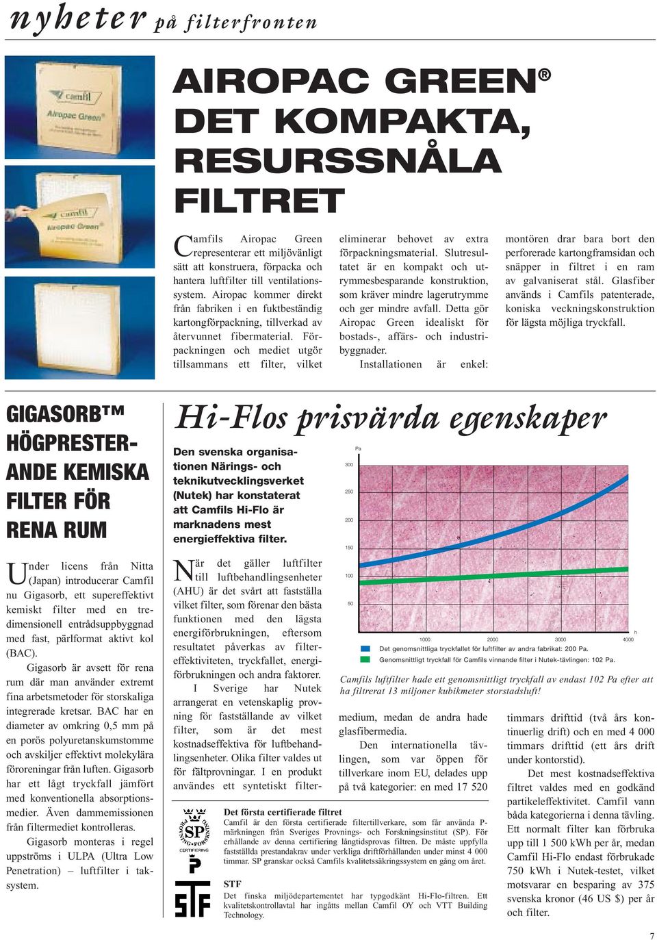 Förpackningen och mediet utgör tillsammans ett filter, vilket eliminerar behovet av extra förpackningsmaterial.