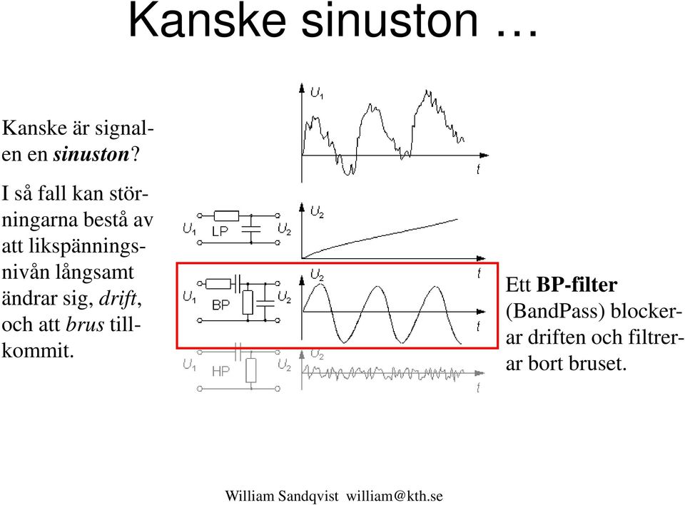 likspänningsnivån långsamt ändrar sig, drift, och att