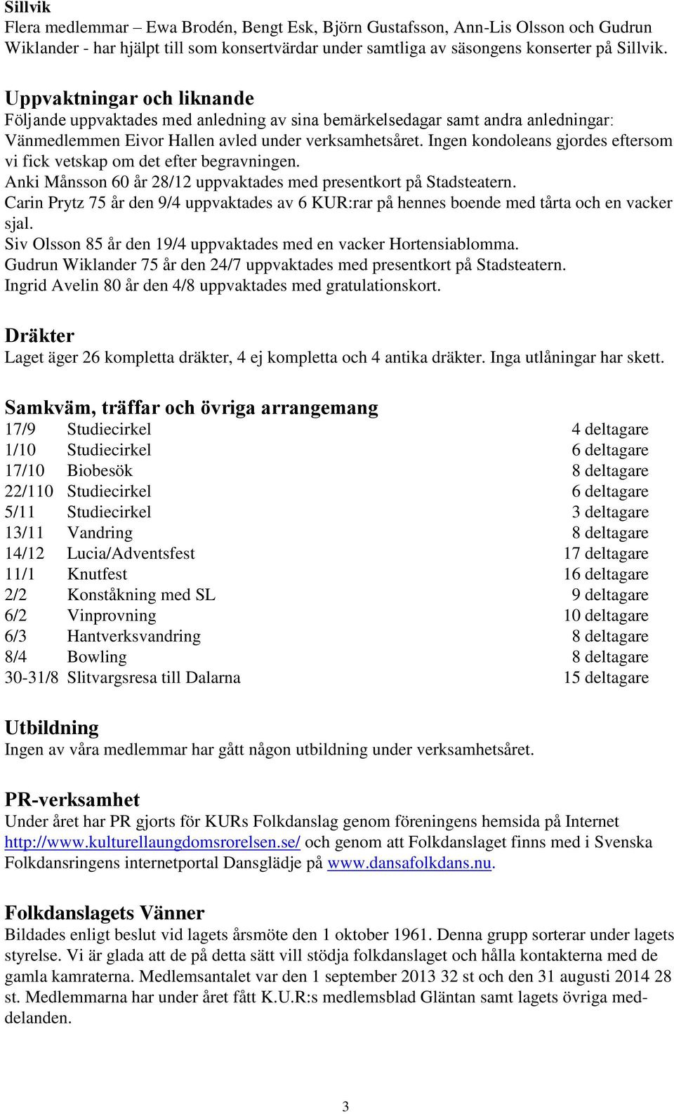 Ingen kondoleans gjordes eftersom vi fick vetskap om det efter begravningen. Anki Månsson 60 år 28/12 uppvaktades med presentkort på Stadsteatern.