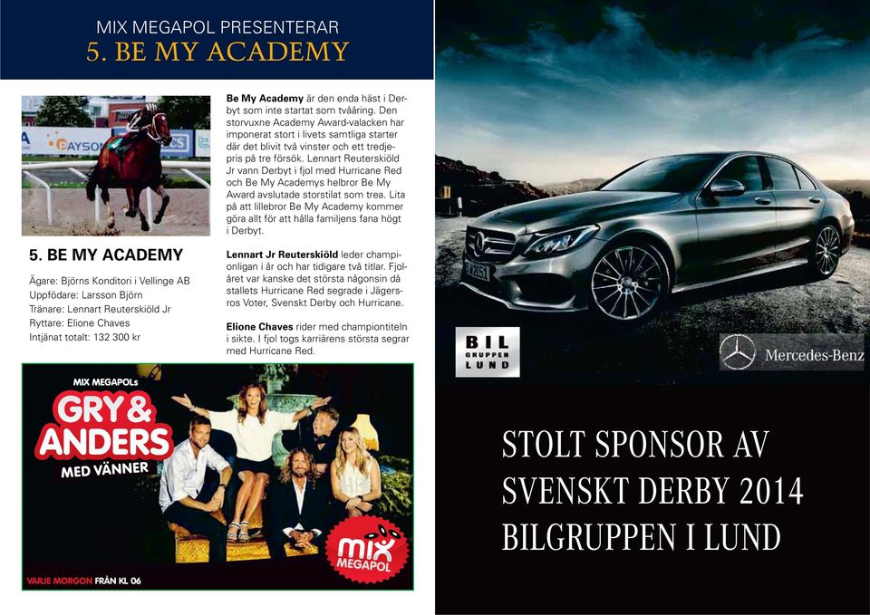 Derbyt som inte startat som tvååring. Den storvuxne Academy Award-valacken har imponerat stort i livets samtliga starter där det blivit två vinster och ett tredjepris på tre försök.